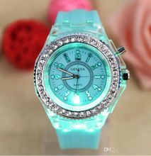 Unisex LED Lights Electronic Women Watches For Girls Casual Glowing Wristwatch